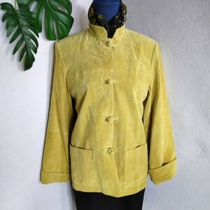 Gretchen Scott Lime Green Washable Suede Jacket